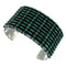Turquoise Needlepoint Heavy Sterling Silver Cuff Bracelet CX49561