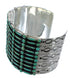 Turquoise Needlepoint Silver Substantial Cuff Bracelet CX49562