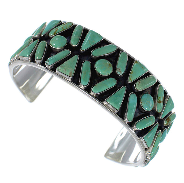 Sterling Silver Turquoise Sturdy Southwest Cuff Bracelet CX49570
