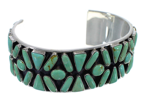 Sterling Silver Turquoise Sturdy Southwest Cuff Bracelet CX49570