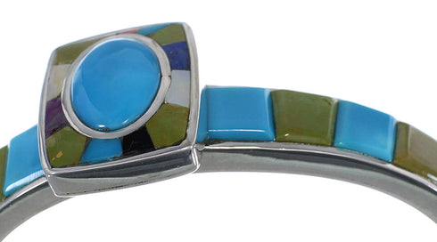 Multicolor Southwest Genuine Sterling Silver Cuff Bracelet CX49645