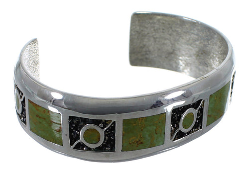 Southwest Turquoise Genuine Sterling Silver Cuff Bracelet CX49650