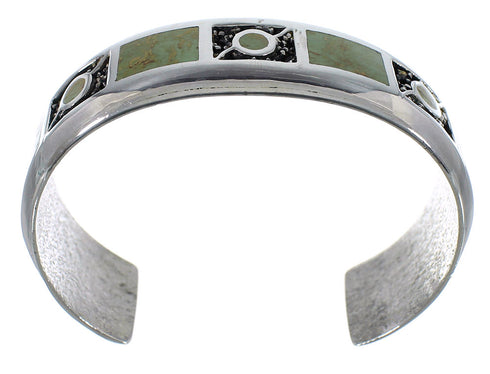 Southwest Turquoise Genuine Sterling Silver Cuff Bracelet CX49650