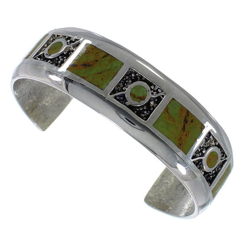 Genuine Sterling Silver Turquoise Southwest Cuff Bracelet CX49653