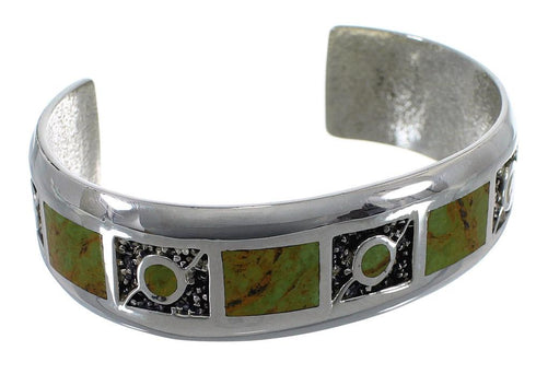 Genuine Sterling Silver Turquoise Southwest Cuff Bracelet CX49653