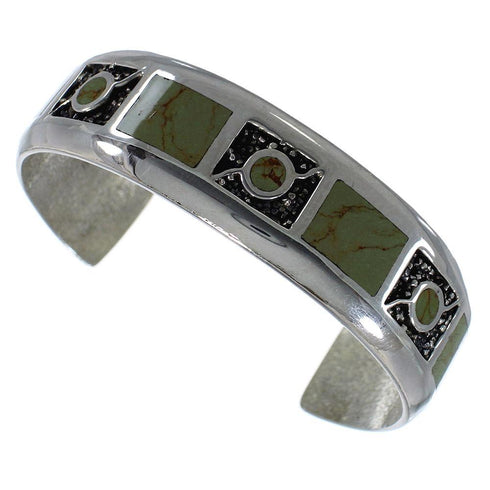 Genuine Sterling Silver Southwest Turquoise Cuff Bracelet CX49654