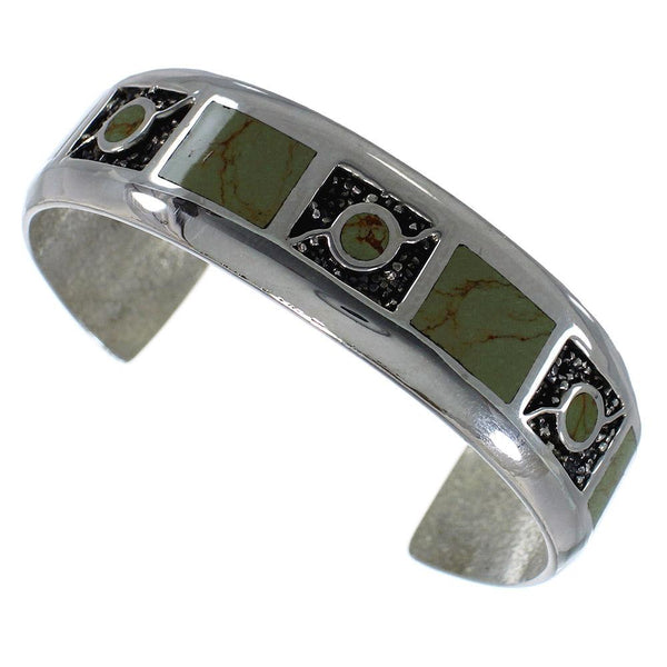 Genuine Sterling Silver Southwest Turquoise Cuff Bracelet CX49654