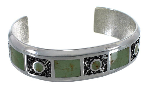 Southwest Authentic Sterling Silver Turquoise Cuff Bracelet CX49656