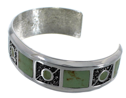Southwest Authentic Sterling Silver Turquoise Cuff Bracelet CX49656