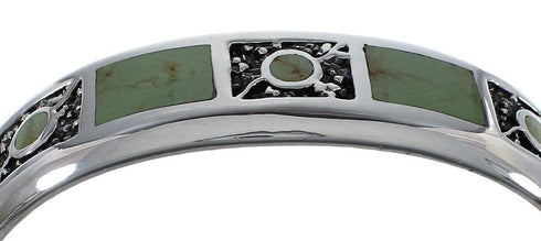 Southwest Authentic Sterling Silver Turquoise Cuff Bracelet CX49656