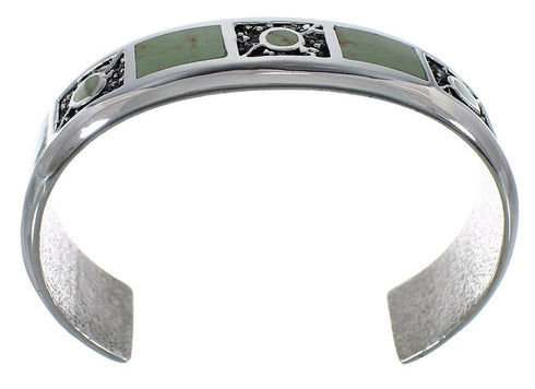 Southwest Authentic Sterling Silver Turquoise Cuff Bracelet CX49656