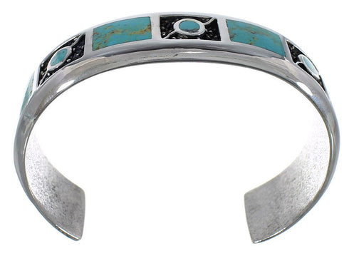 Turquoise Authentic Sterling Silver Southwest Cuff Bracelet CX49659
