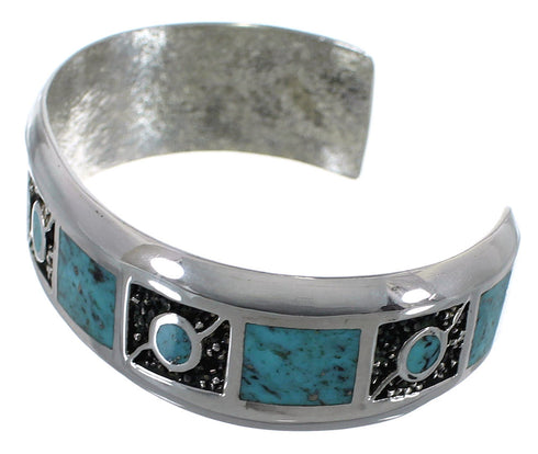Southwestern Authentic Sterling Silver Turquoise Cuff Bracelet CX49662