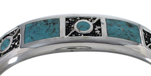 Southwestern Authentic Sterling Silver Turquoise Cuff Bracelet CX49662