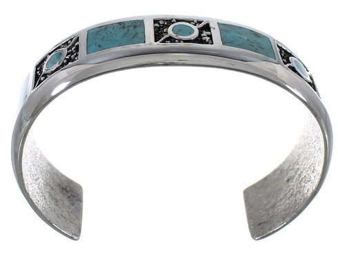 Southwestern Authentic Sterling Silver Turquoise Cuff Bracelet CX49662