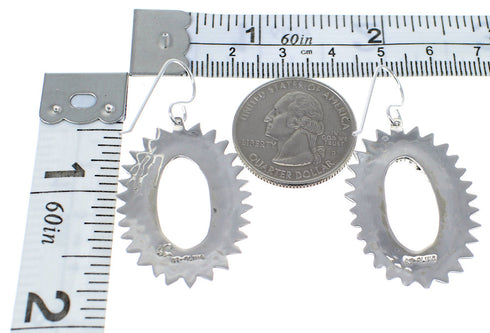 Sterling Silver Turquoise Hook Dangle Earrings AX49972