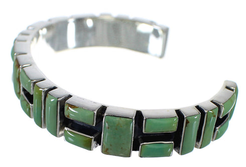 Southwest Authentic Sterling Silver Turquoise Cuff Bracelet CX49769