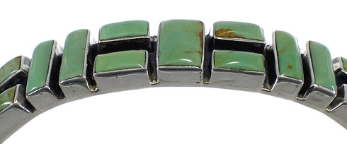 Southwest Authentic Sterling Silver Turquoise Cuff Bracelet CX49769