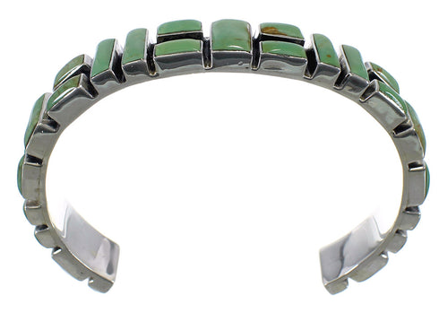 Southwest Authentic Sterling Silver Turquoise Cuff Bracelet CX49769