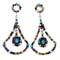 Multicolor Sterling Silver Post Dangle Earrings AX51024