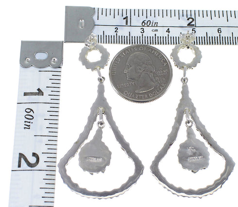 Multicolor Sterling Silver Post Dangle Earrings AX51024