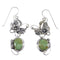 Sterling Silver Turquoise Jewelry Hook Dangle Flower Earrings AX50032