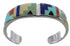 Sterling Silver Southwest Multicolor Inlay Heavy Cuff Bracelet CX49887