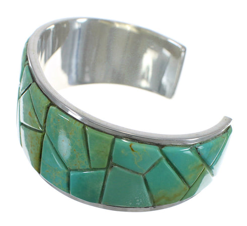 Turquoise Silver Southwestern Well-Built Cuff Bracelet CX49890