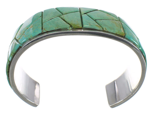 Turquoise Silver Southwestern Well-Built Cuff Bracelet CX49890