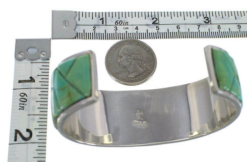 Turquoise Silver Southwestern Well-Built Cuff Bracelet CX49890