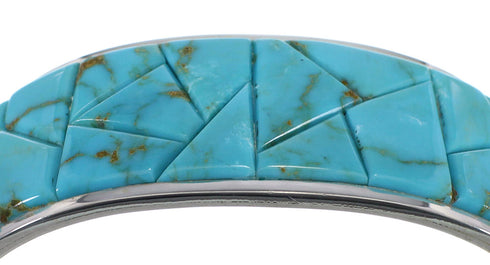 Sterling Silver Turquoise Southwest Well-Built Cuff Bracelet CX49901