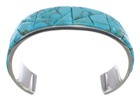Sterling Silver Turquoise Southwest Well-Built Cuff Bracelet CX49901