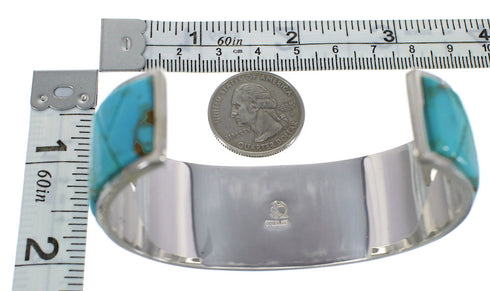 Sterling Silver Turquoise Southwest Well-Built Cuff Bracelet CX49901