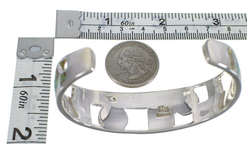 Southwest Sterling Silver Turquoise Inlay Cuff Bracelet CX49906