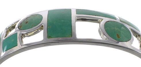 Sterling Silver Southwest Turquoise Inlay Cuff Bracelet CX49907