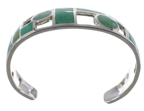 Sterling Silver Southwest Turquoise Inlay Cuff Bracelet CX49907