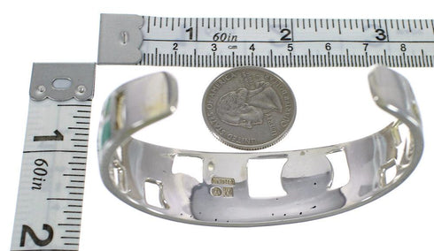 Sterling Silver Southwest Turquoise Inlay Cuff Bracelet CX49907
