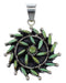 Turquoise Needlepoint Silver Slide Pendant AX51112