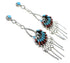 Sterling Silver Turquoise Coral Needlepoint Post Dangle Earrings AX50716