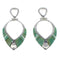 Turquoise And Opal Sterling Silver Post Dangle Earrings AX50241