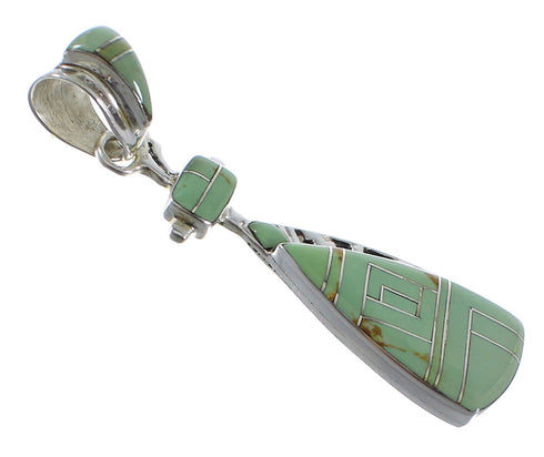 Silver Turquoise Inlay Pendant AX50366