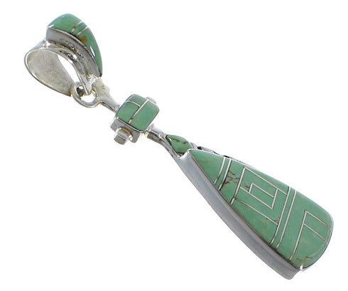 Genuine Sterling Silver Turquoise Inlay Pendant AX50367