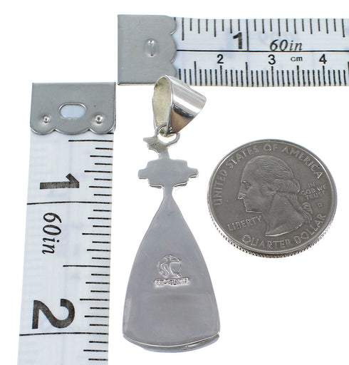 Southwestern Authentic Sterling Silver Turquoise Inlay Pendant AX50375