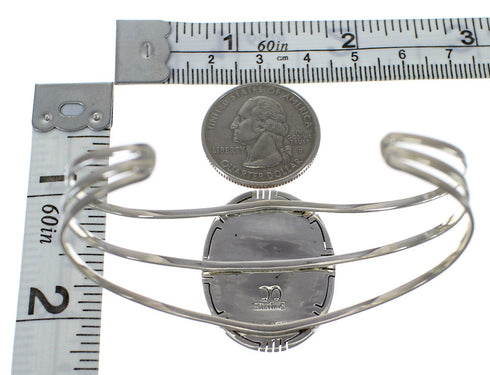 Multicolor Native American Village Design Silver Cuff Bracelet CX50158