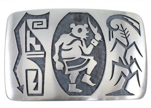 Hopi G. Phillips Warrior Mudhead Kachina Corn Stalk Belt Buckle EX50323