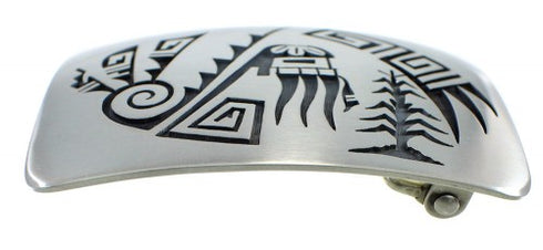 Hopi Red Bearded Kachina Water Wave G. Phillips Belt Buckle EX50326