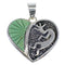Turquoise Inlay Sterling Silver Heart Kokopelli Pendant AX51197