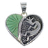 Turquoise Inlay Sterling Silver Heart Kokopelli Pendant AX51197