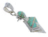 Turquoise And Opal Inlay Silver Pendant AX51268