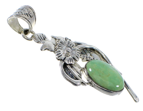 Turquoise And Silver Flower Pendant AX51553